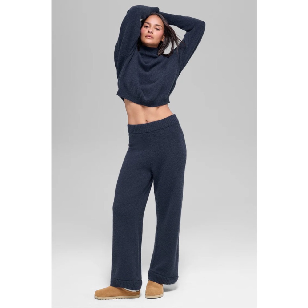 ALO Cashmere High-Waist New Class Wide Leg Pant #2 of 2 Set